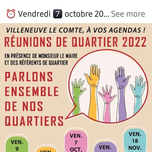 Octobre 2022, réunions de quartier à VSD ? Non, à VLC.